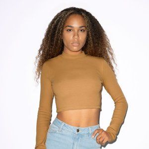 LONG SLEEVE MOCK NECK CROP TOP